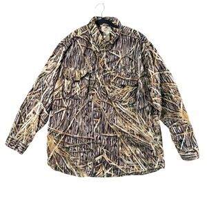 Mossy Oak Camo Long Sleeve Button Up Shirt Mens‎ XL Hunting Outdoor Realtree